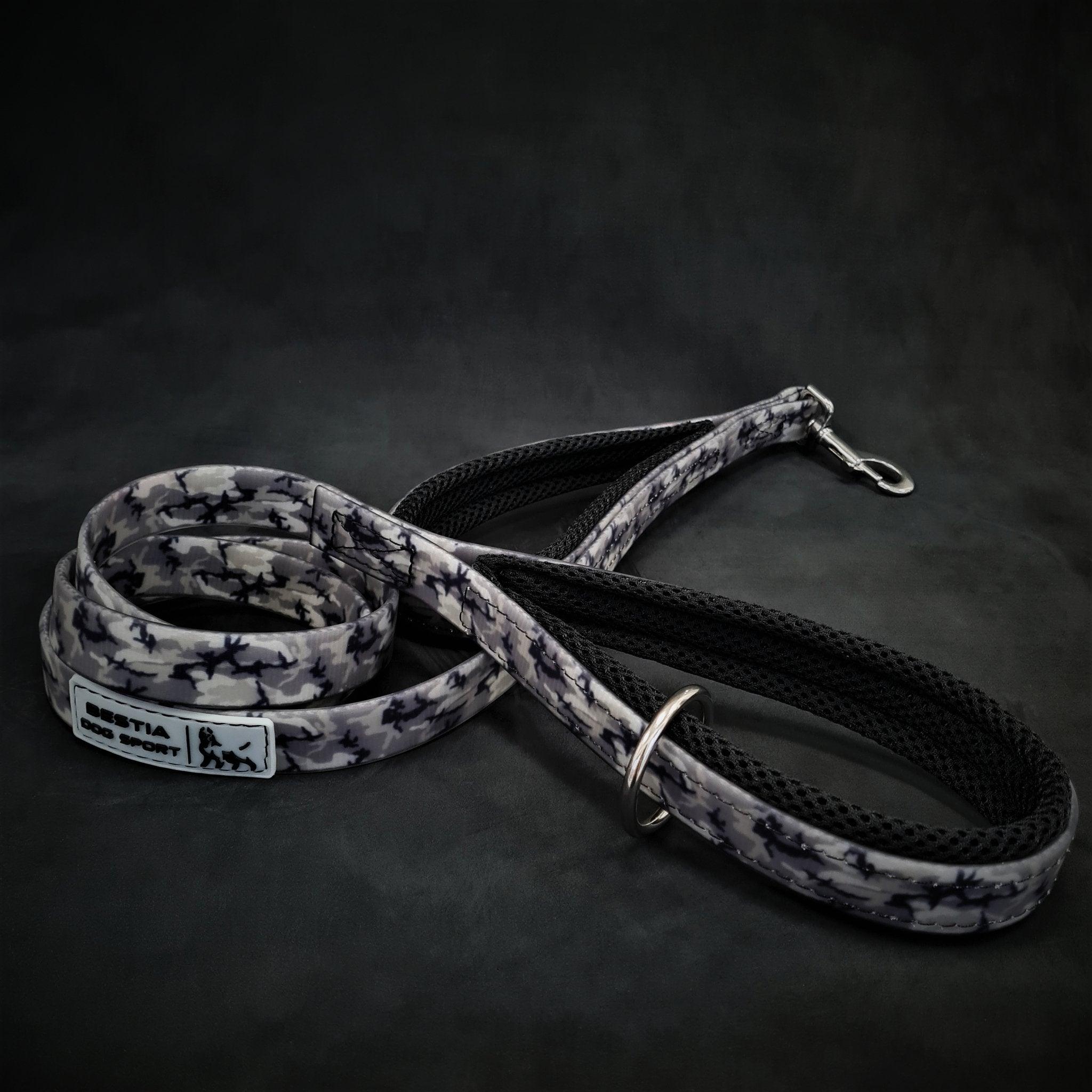 Laisse double poignée Bestia Dog Sport gris camo — Colliers, laisses et harnais — photo 3