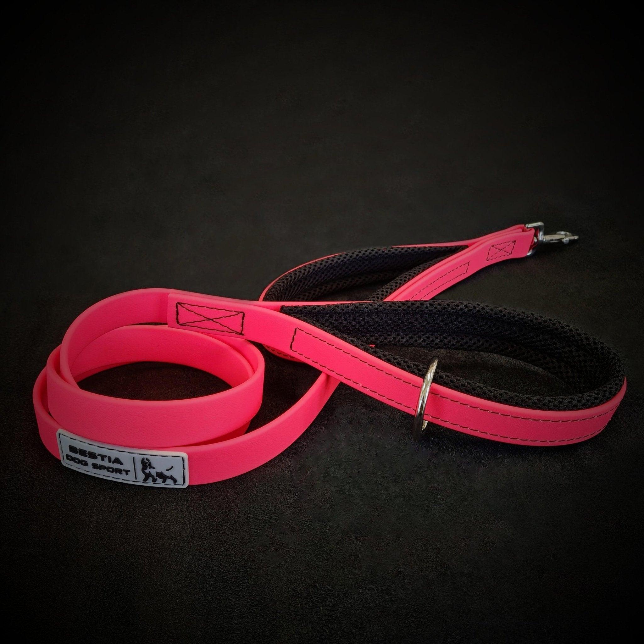 Laisse double poignée BESTIA DOG SPORT neon pink — Colliers, laisses et harnais — photo 3