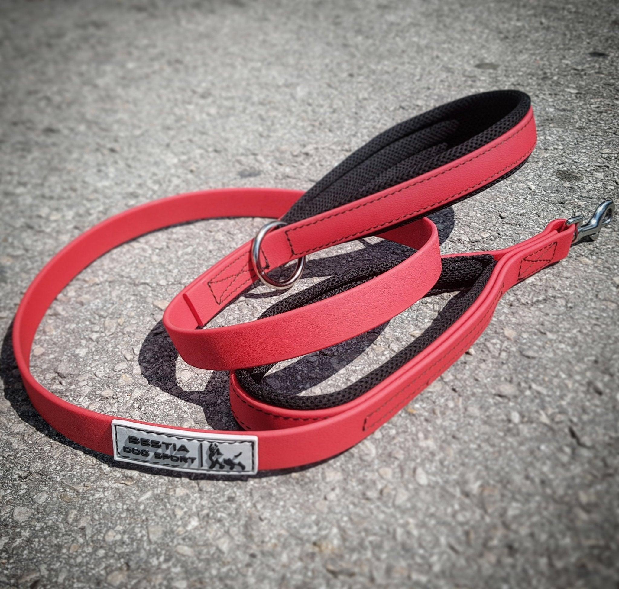 Laisse double poignée BESTIA DOG SPORT Red — Colliers, laisses et harnais — photo 4