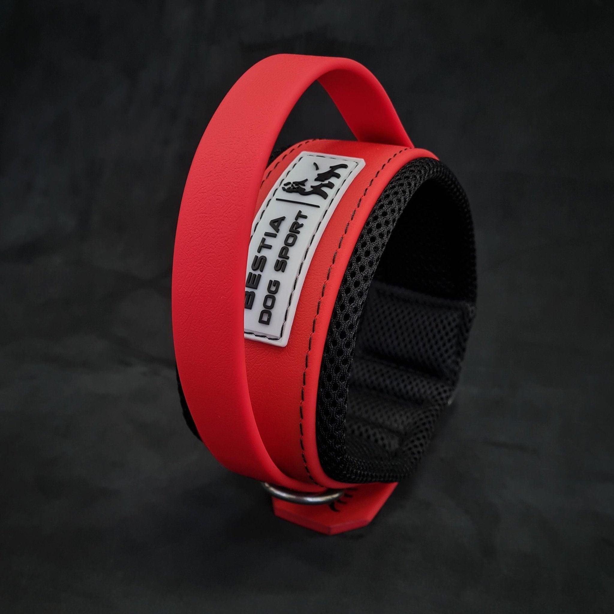 Collier de sport pour chien Bestia Dog Sport poignée tout rouge — photo 3