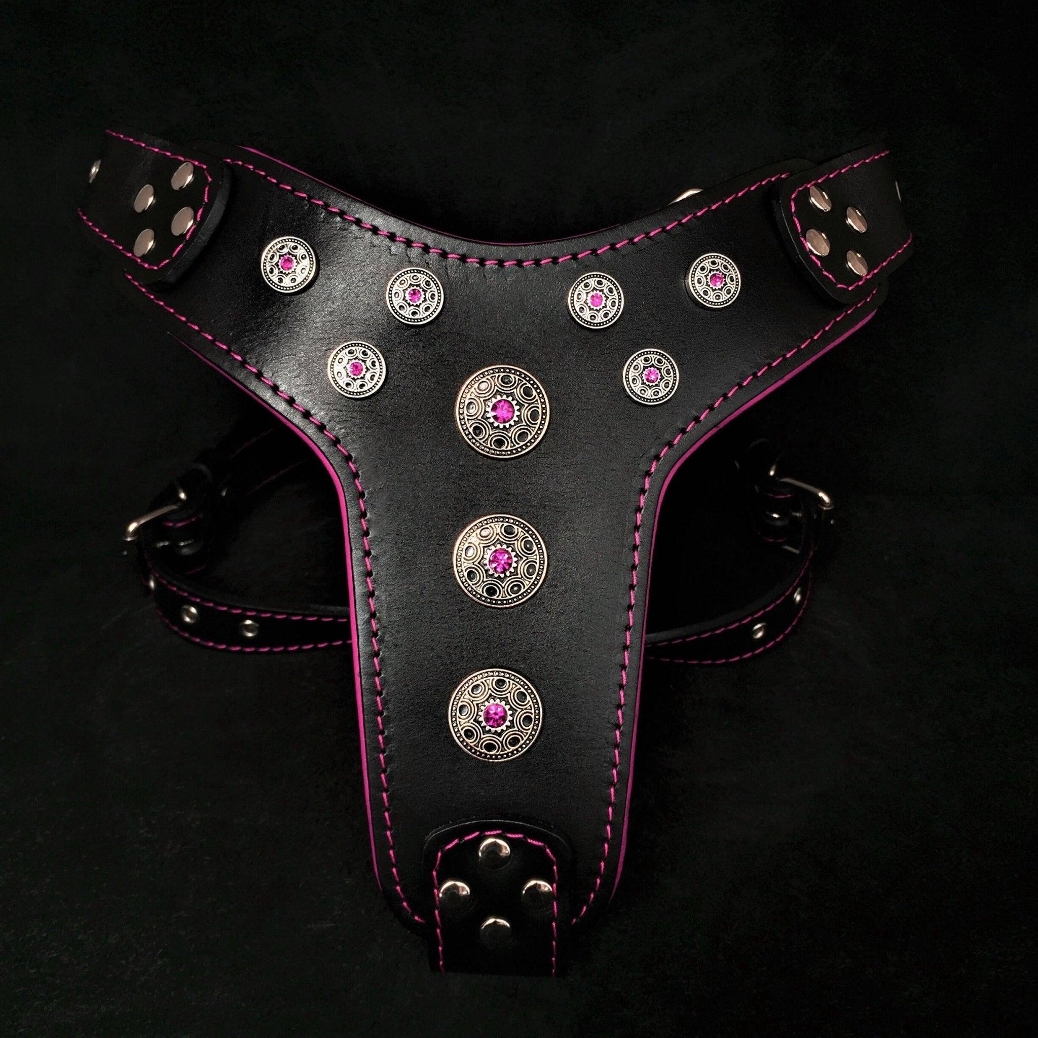 Bestia ''Bijou'' szelki Black & Pink dla dużych psów — Obroże, smycze i szelki — photo 2
