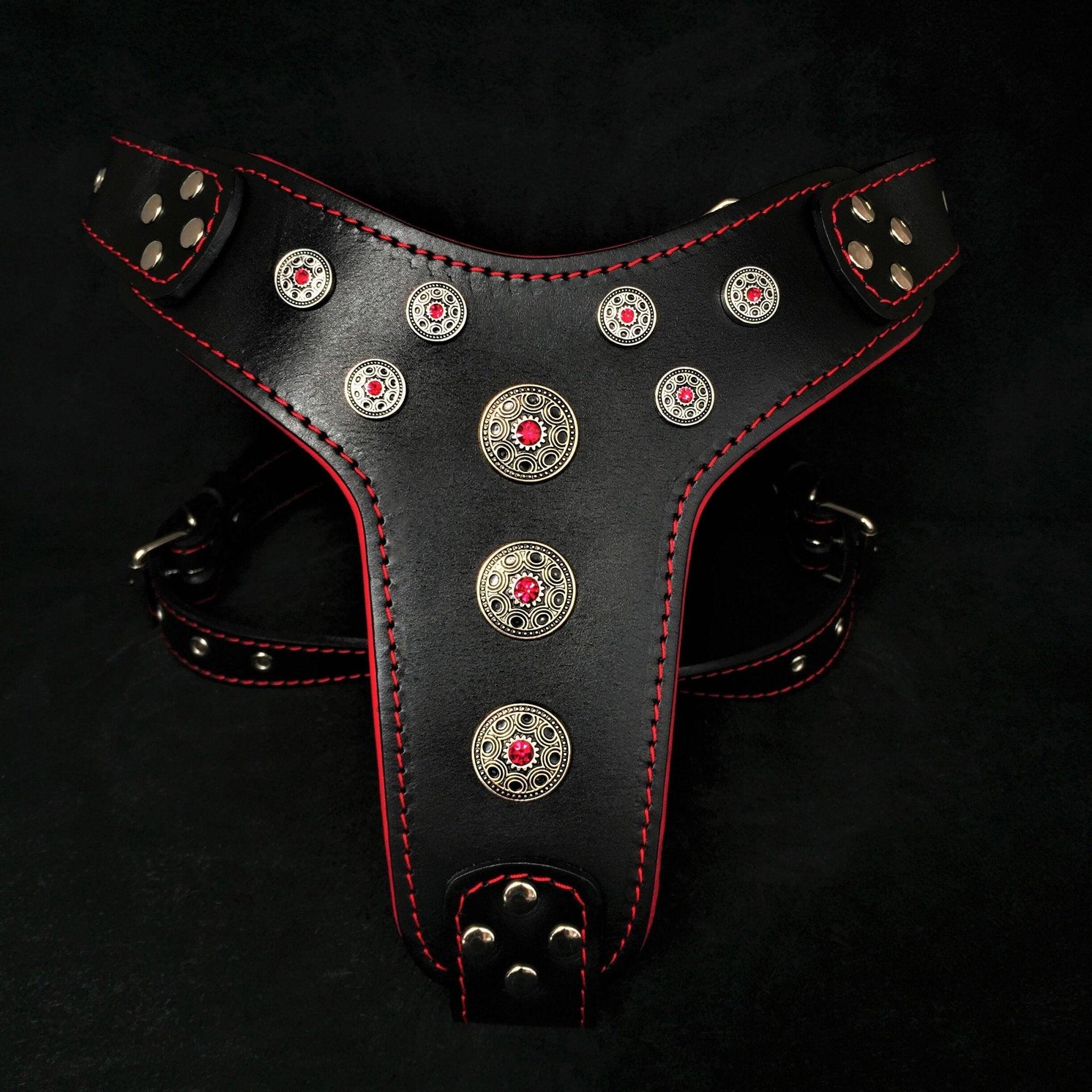 Bestia ''Bijou'' harness Black & Red for big dogs — Colliers, laisses et harnais