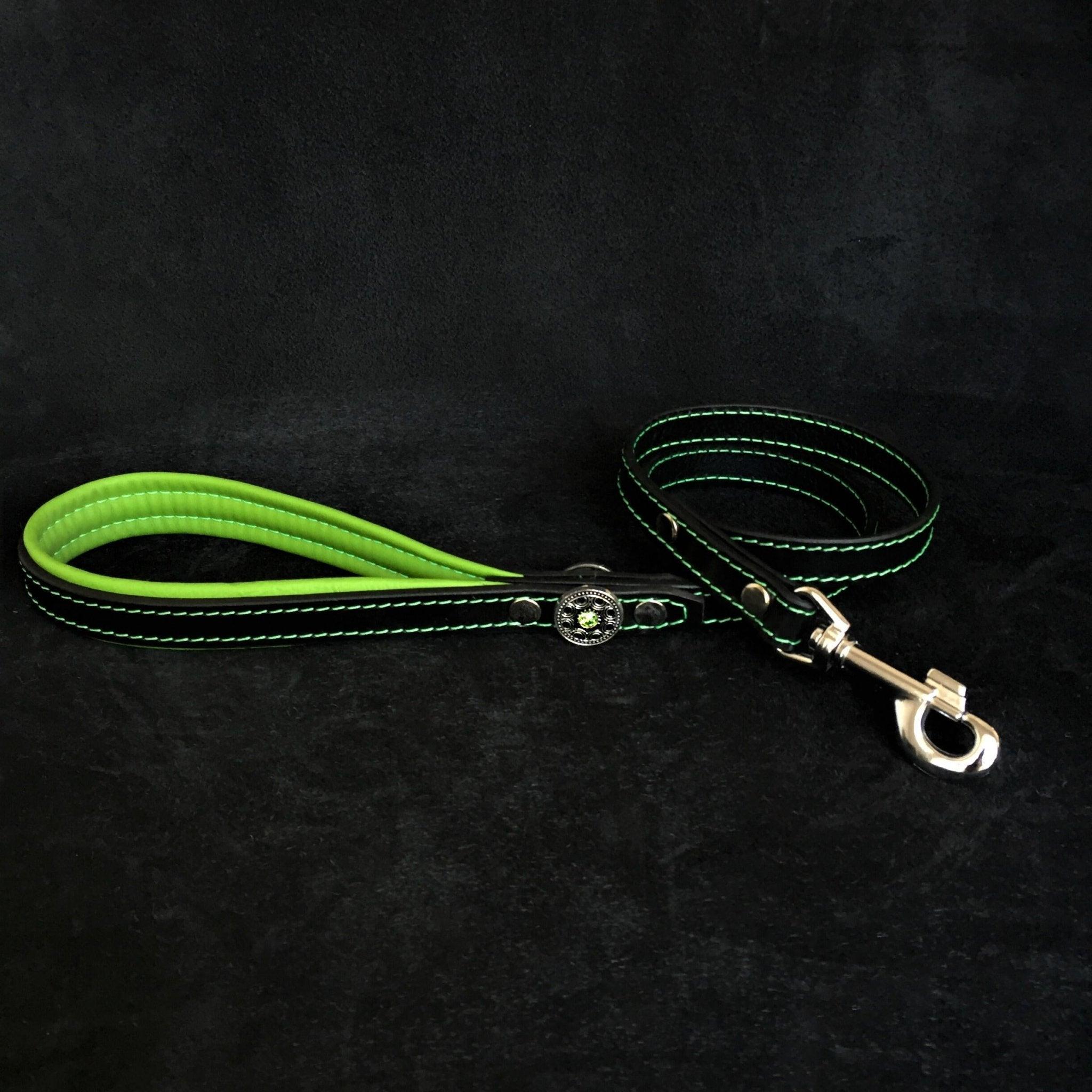 Bestia Laisse en cuir « Bijou » vert — Colliers, laisses et harnais — photo 2