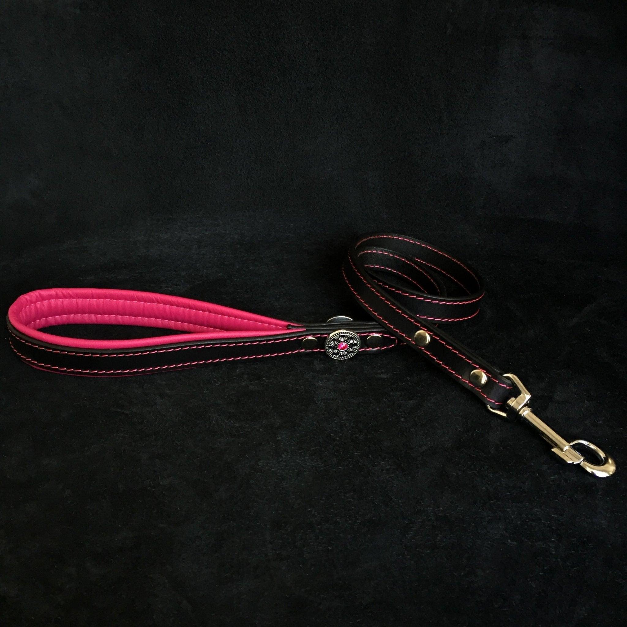 Bestia Laisse en cuir « Bijou » rose — Colliers, laisses et harnais — photo 2