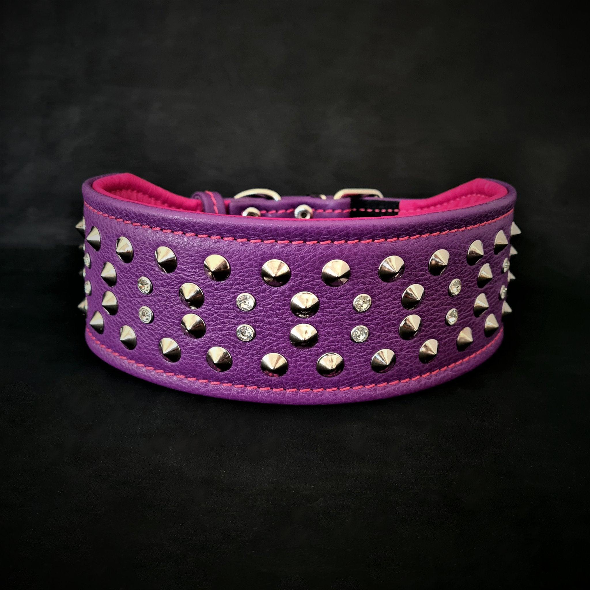 Bestia "Crystal" collier en cuir souple large de 2,8 pouces — photo 11