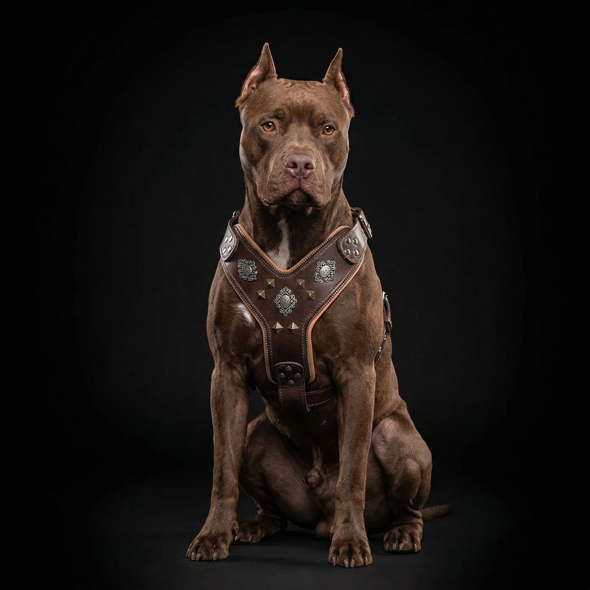 Bestia Le harnais pour grands chiens "Aztec" MARRON — Colliers, laisses et harnais — photo 4