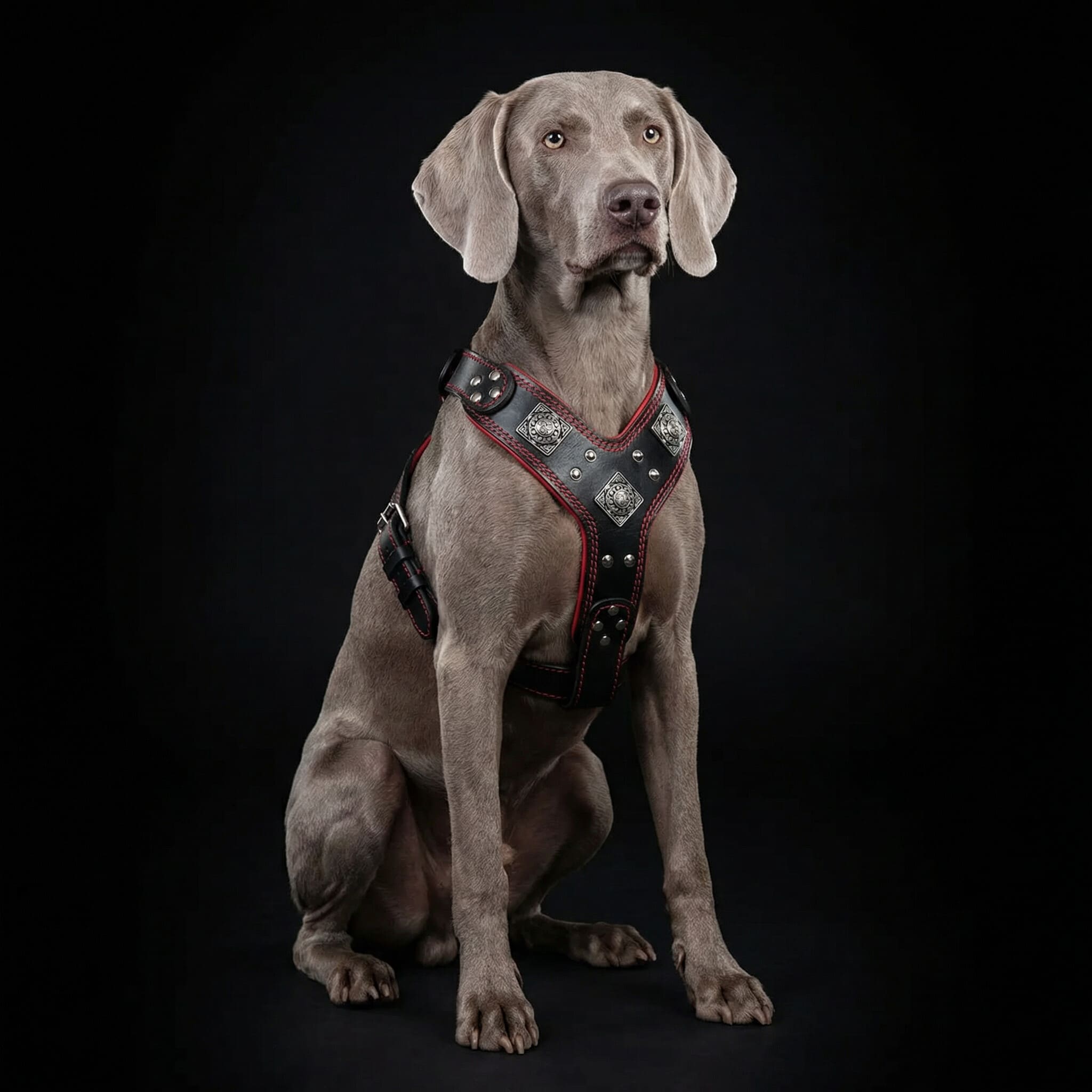 Bestia The "Eros" harness black & red — Obroże, smycze i szelki — photo 2