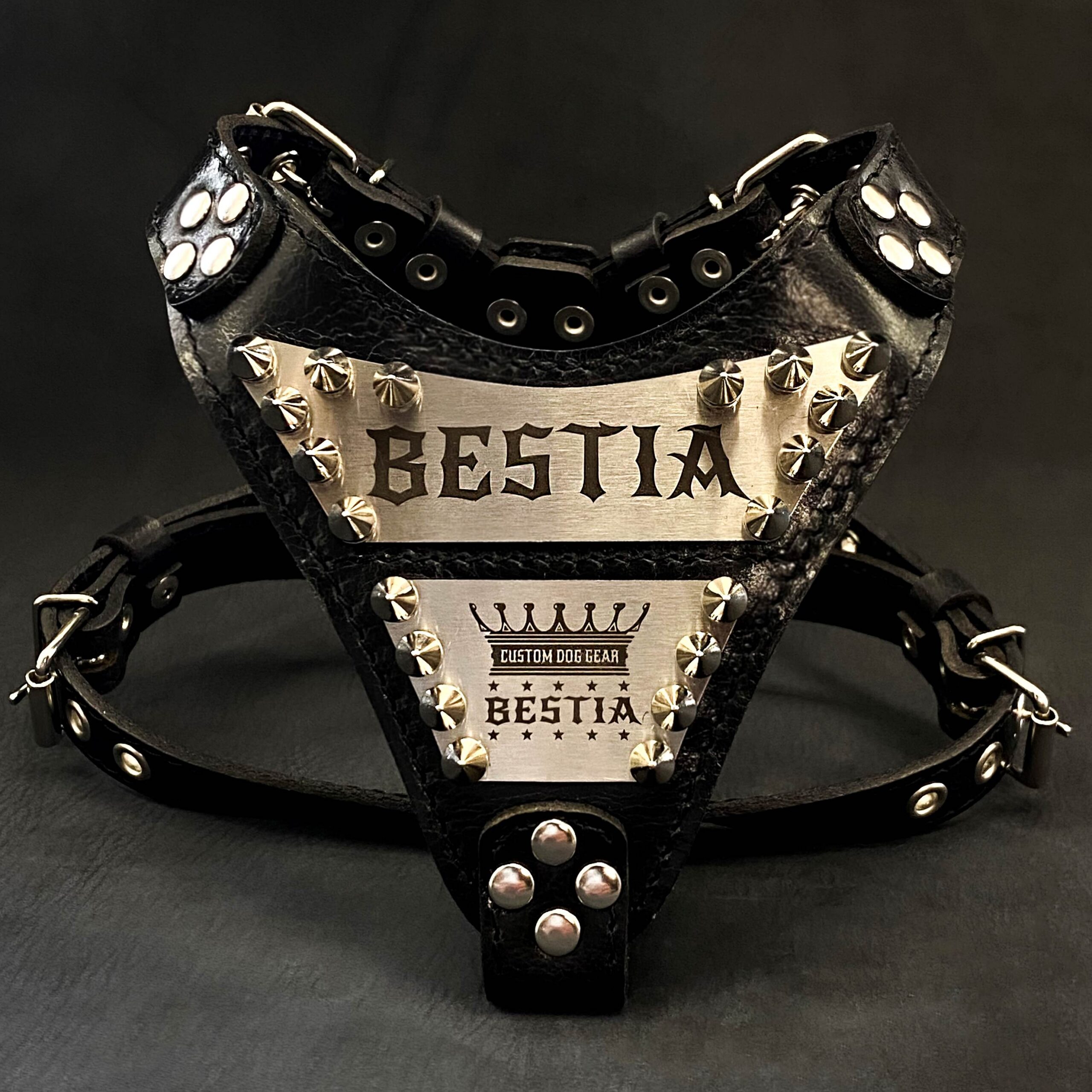 Bestia Szelki „Metal” mały do średniego rozmiaru - Personalizowane — Obroże, smycze i szelki — photo 2