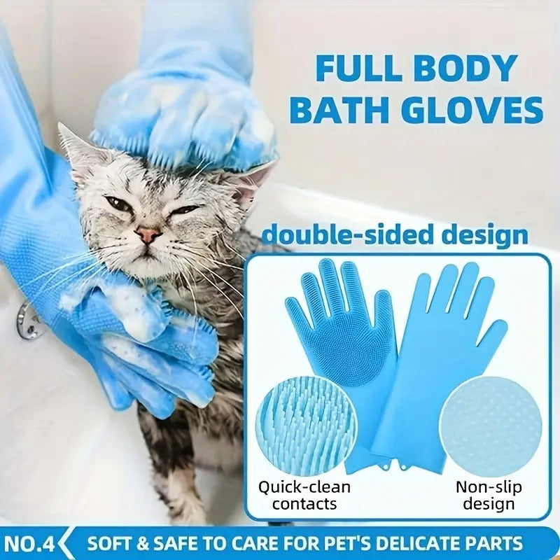 Tm Kit de toilettage pour bain canine avec brosse, 6 pièces avec gants et serviette — photo 5
