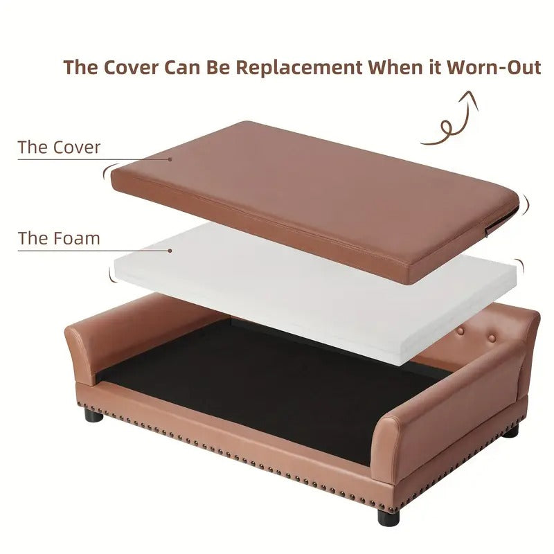 Oba Canapé Lounge en Cuir pour Grand Chien avec Coussin — Paniers et caisses — photo 4