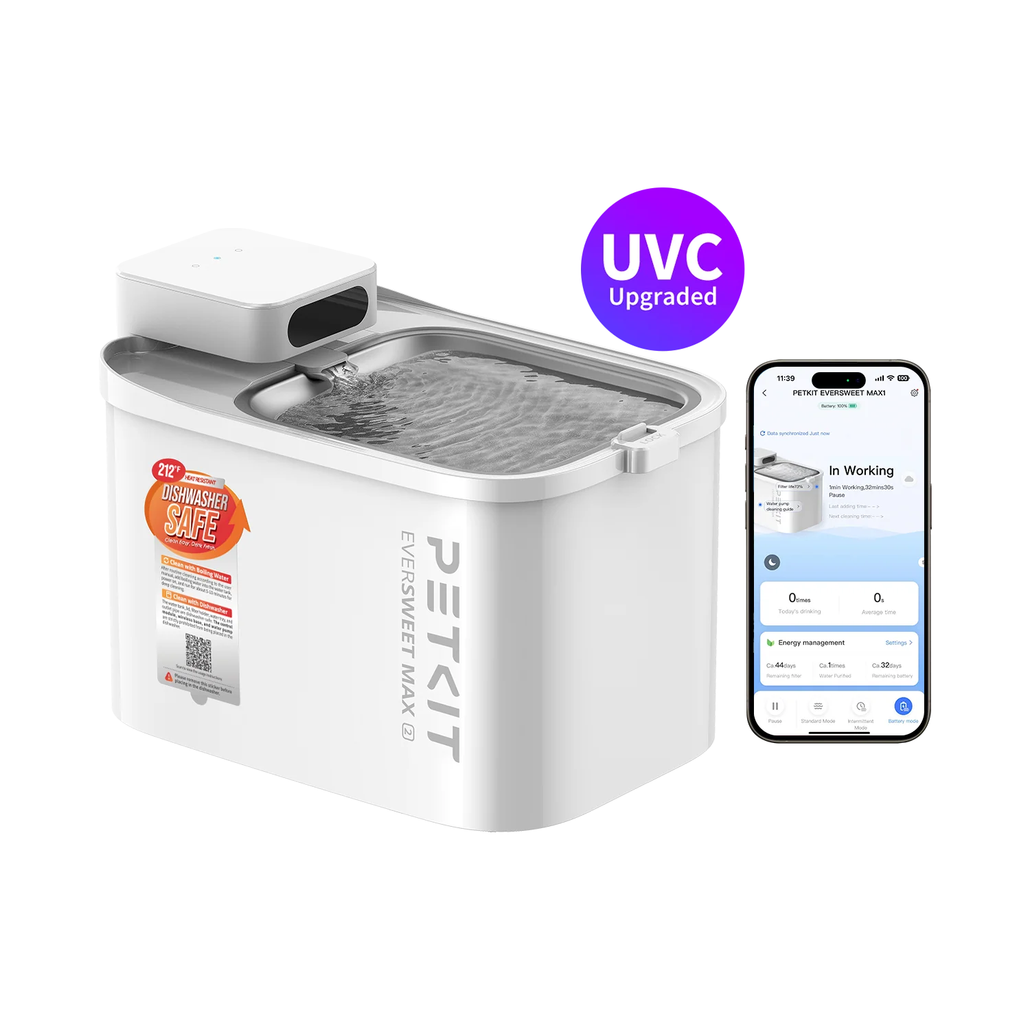 Petkit Europe Fontaine à eau pour animaux EverSweet Max 2 (UVC) — Gamelles, distributeurs et fontaines — photo 2