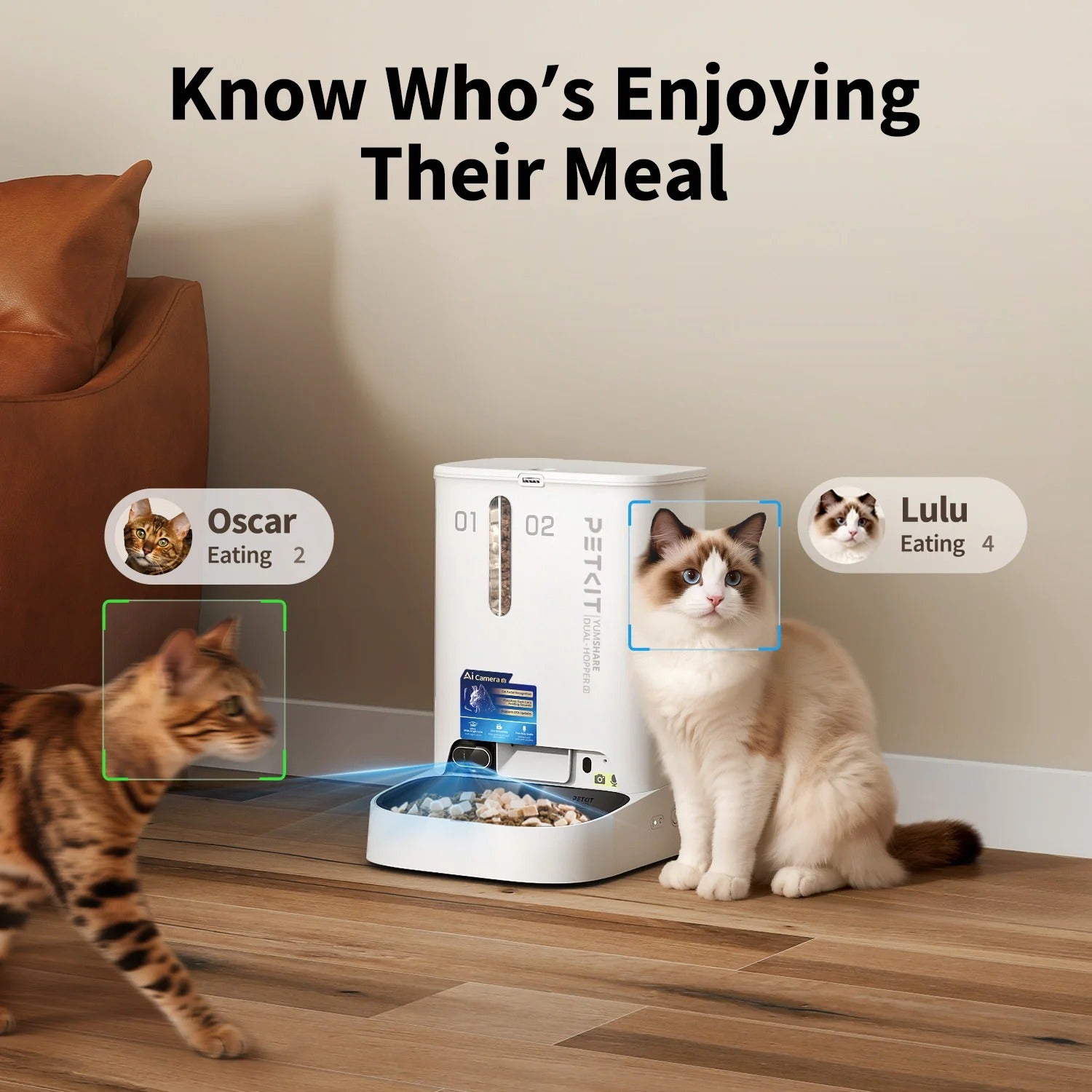 Petkit Europe Distributeur de nourriture automatique YumShare Dual-hopper 2 avec caméra — Gamelles, distributeurs et fontaines — photo 4