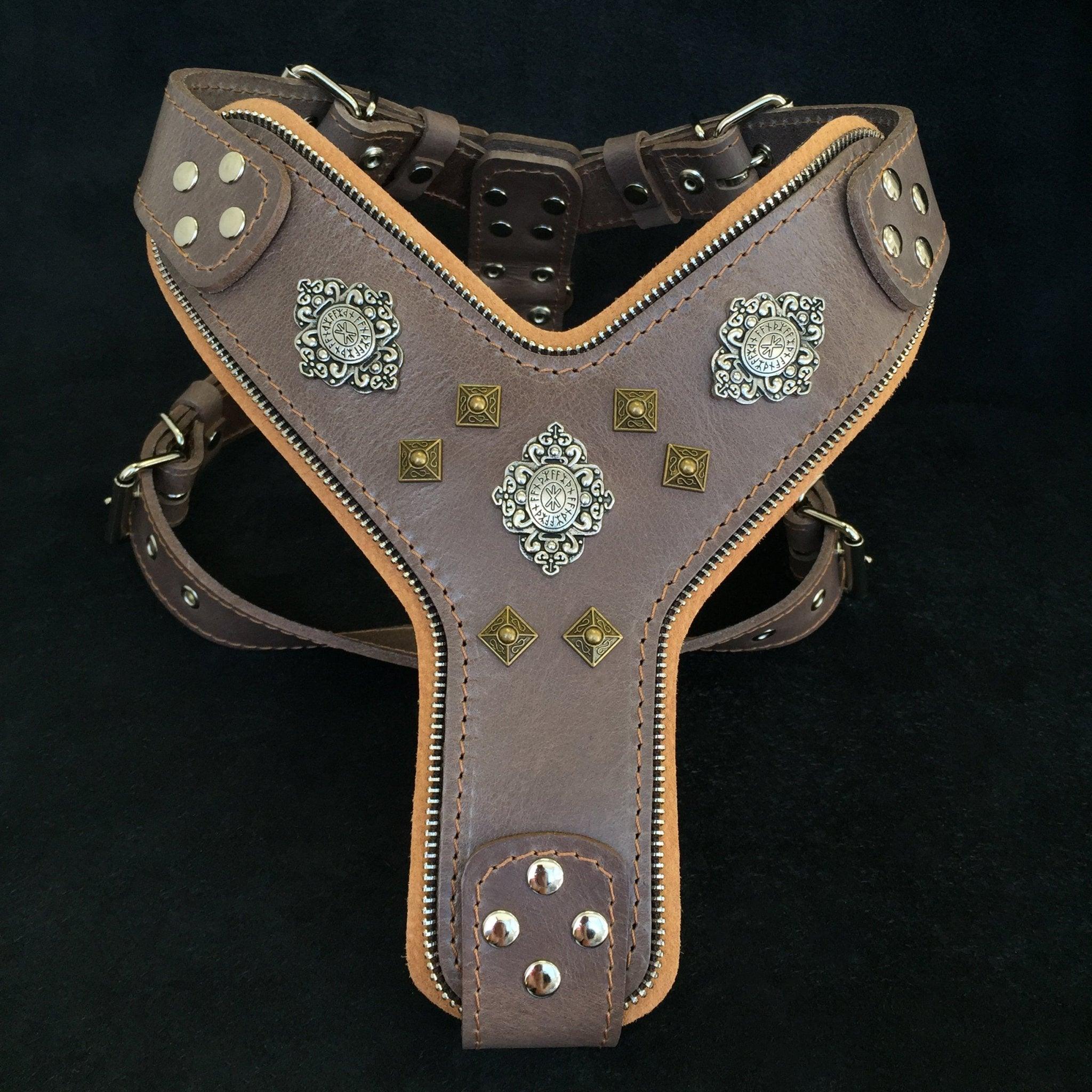 Bestia The "Aztec" Grey Harness — Colliers, laisses et harnais