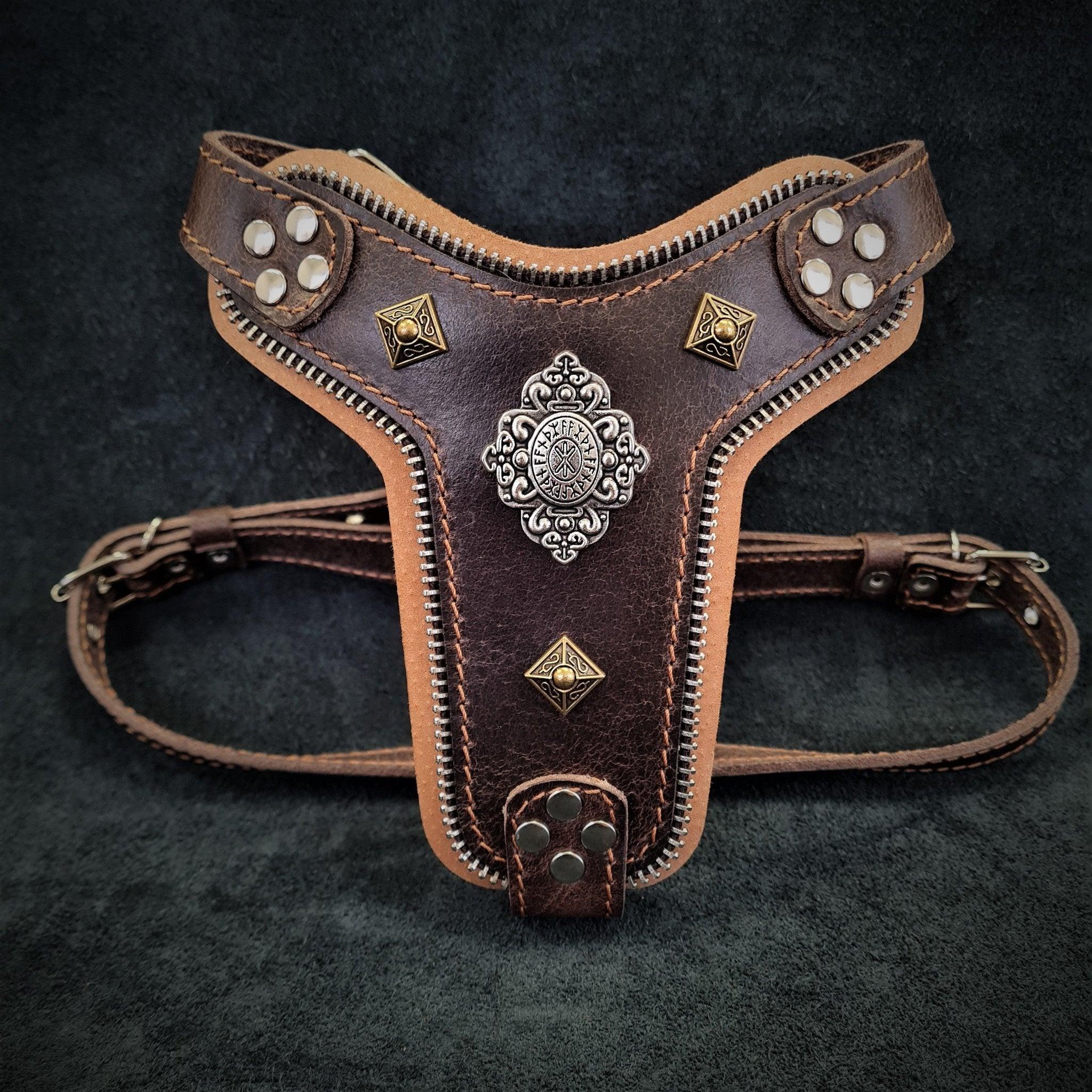 Bestia Le harnais « Aztec » Marron Taille Petite à Moyenne — Colliers, laisses et harnais — photo 2