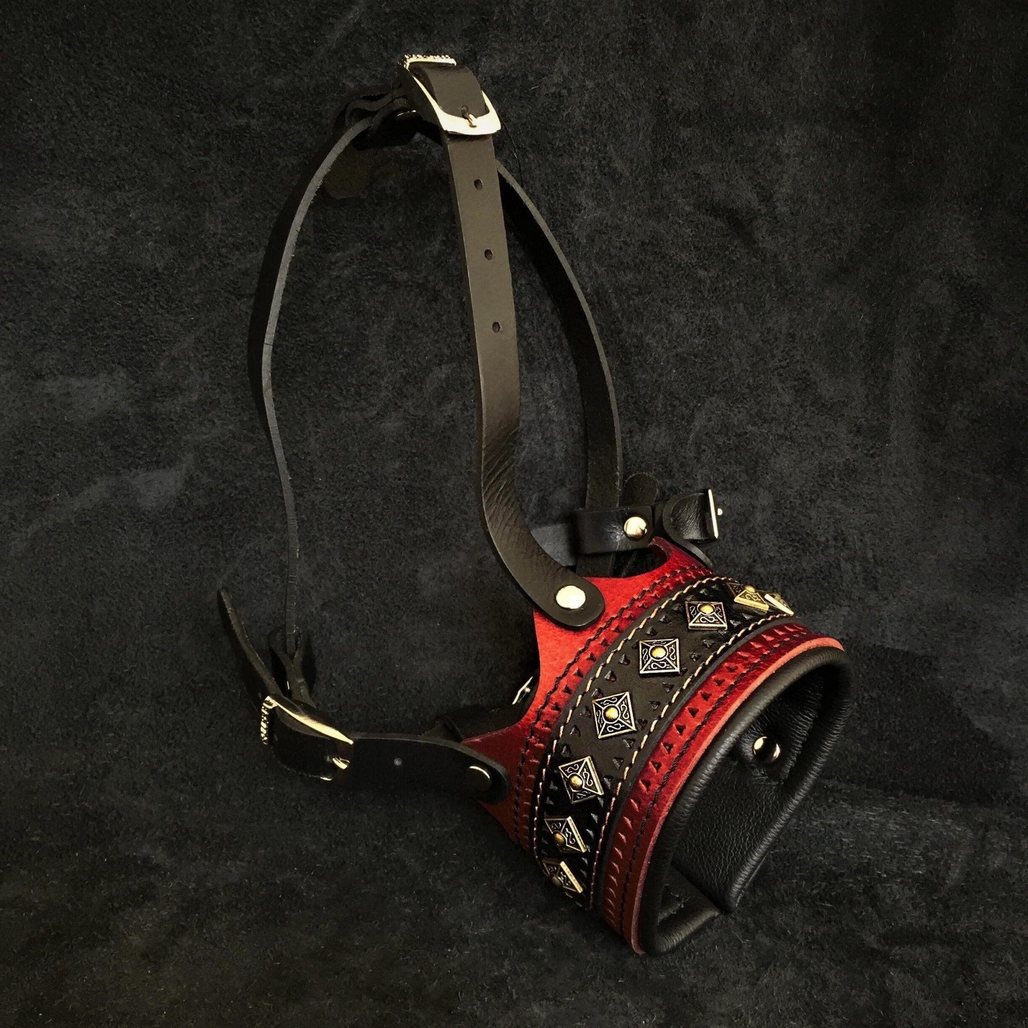Bestia Skórzany kaganiec "Balteus" RED — Obroże, smycze i szelki — photo 2
