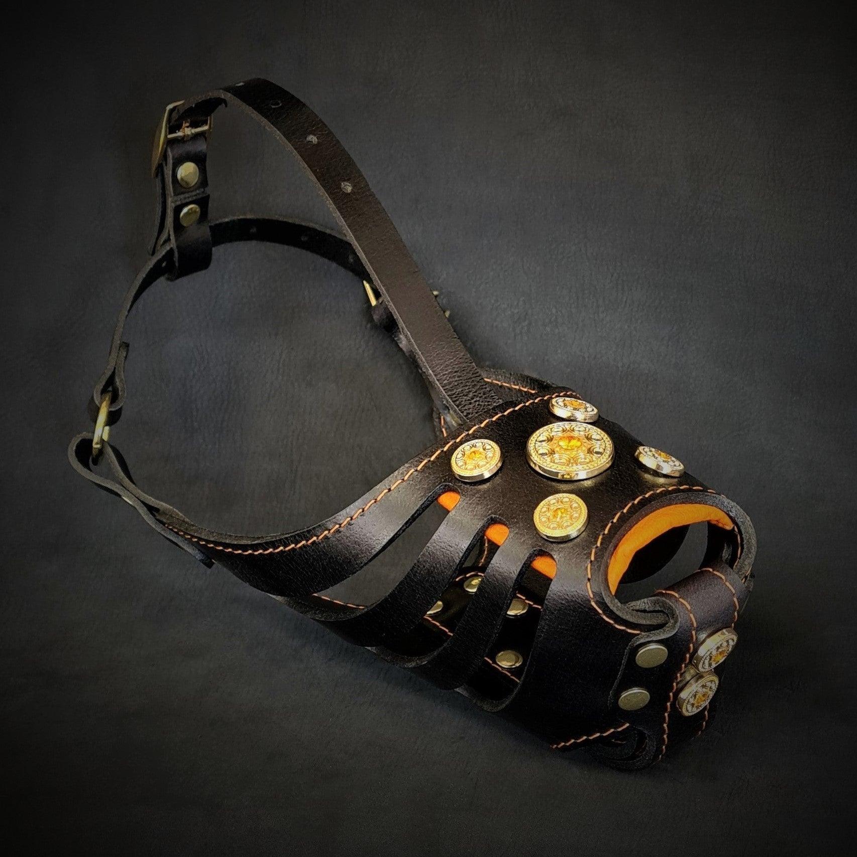 Bestia La muselière en panier "Bijou" Noir & Orange — Colliers, laisses et harnais — photo 2