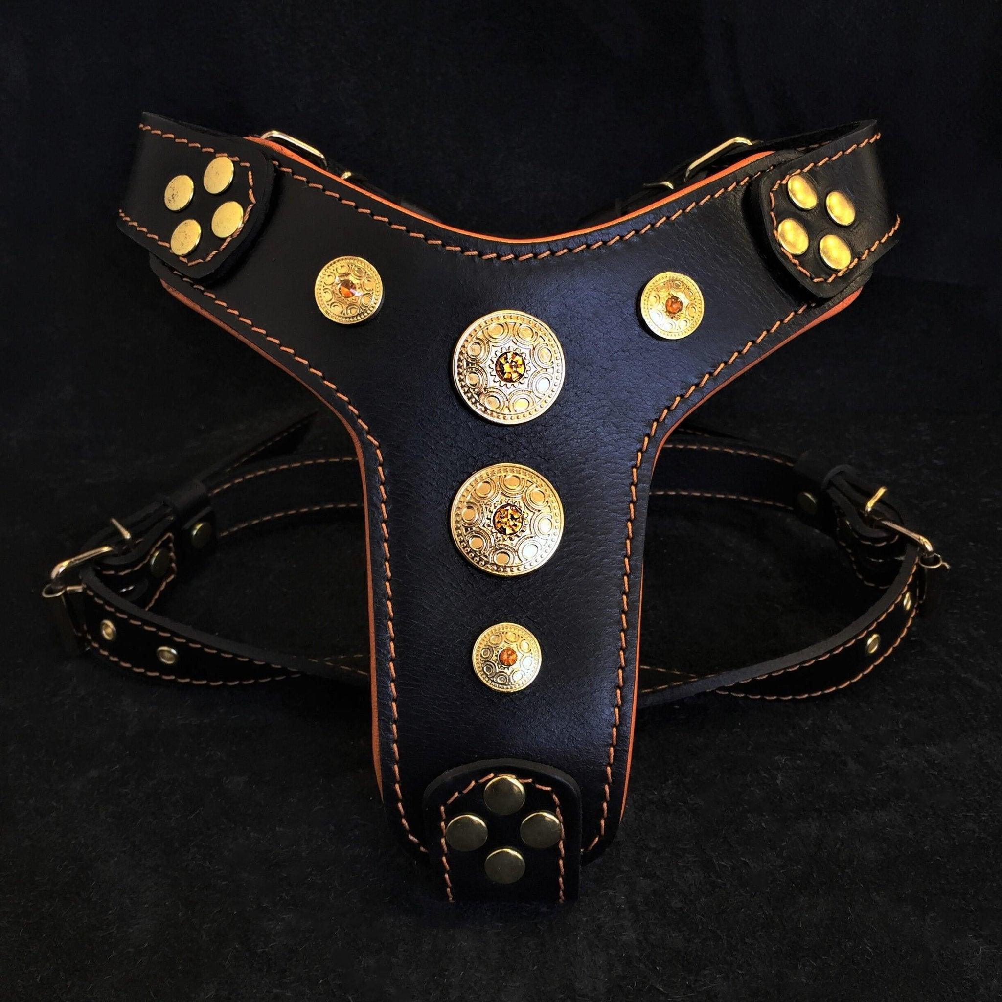 Bestia Le harnais « Bijou » Noir & Orange Taille Petite à Moyenne — Colliers, laisses et harnais — photo 2