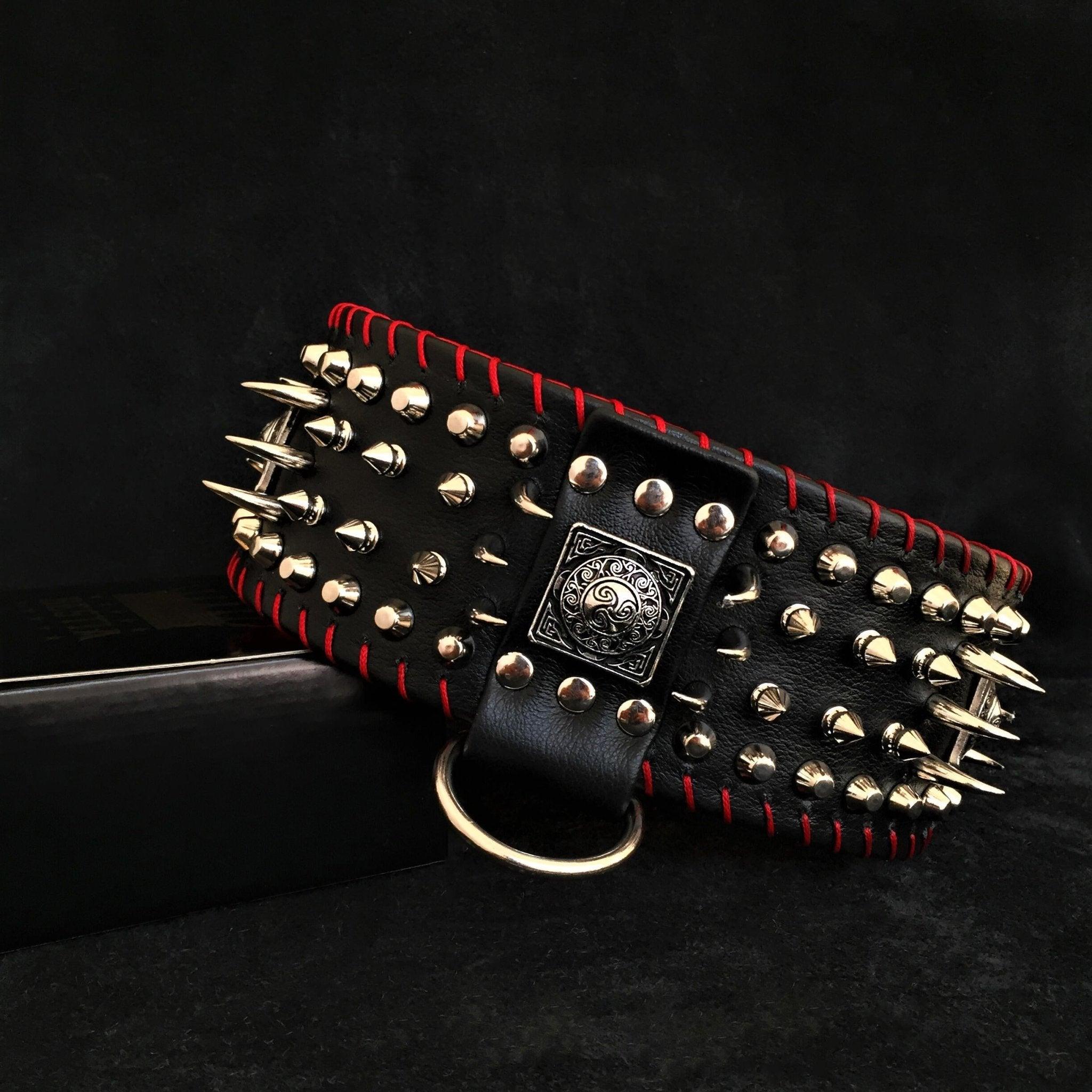 Bestia le collier d'exposition "DAVID" cousu main large de 3,15 pouces — photo 2