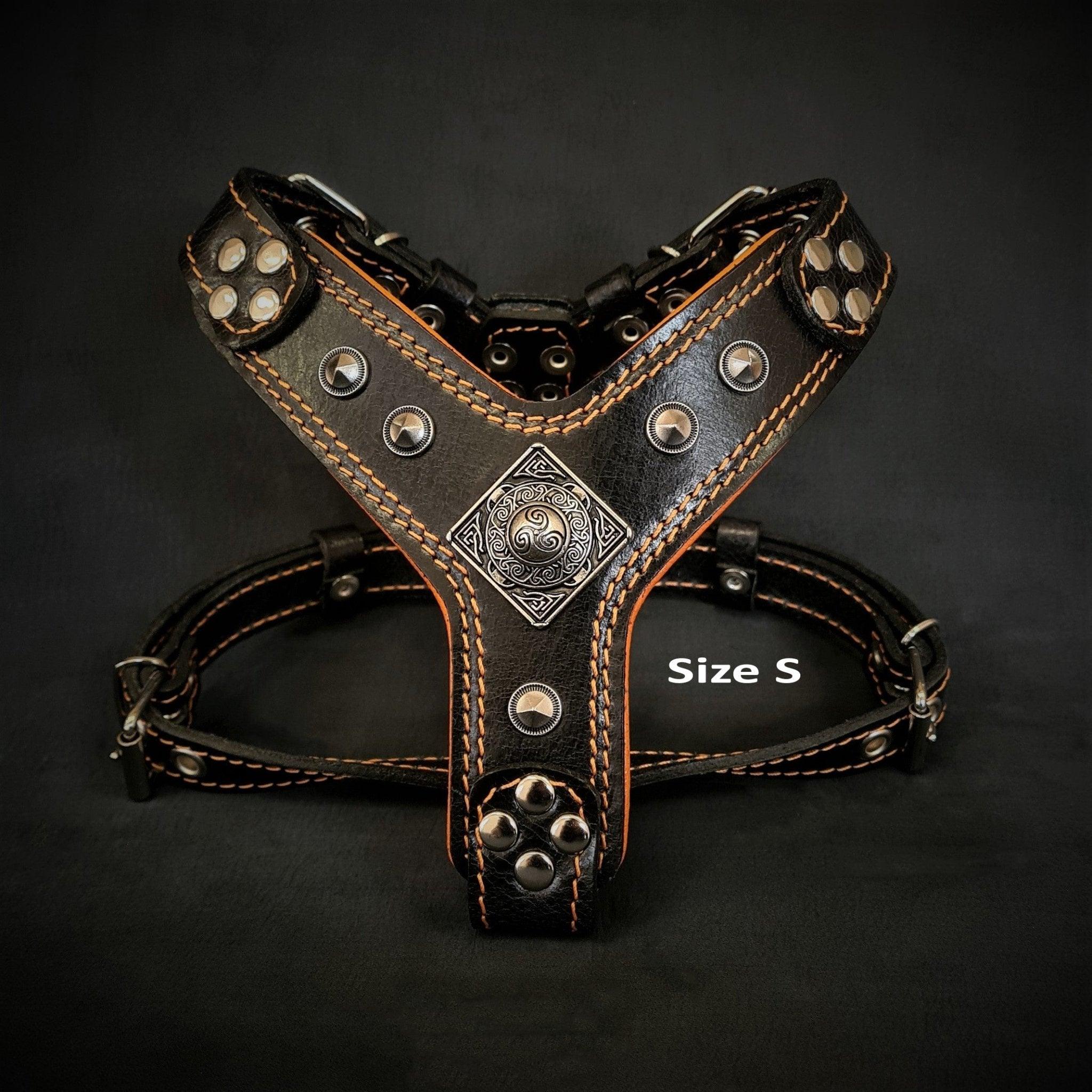 Bestia Le harnais « Eros » Black & Orange Small to Medium Size — Colliers, laisses et harnais — photo 3