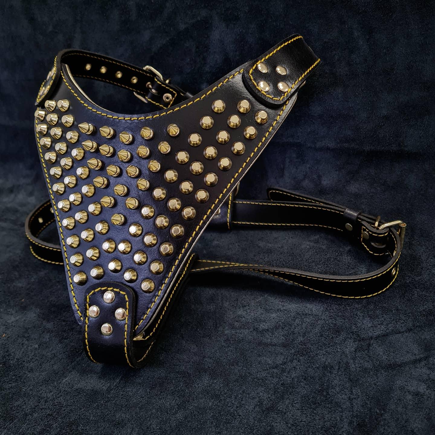 Bestia Szelki "Gladiator" Gold/Silver — Obroże, smycze i szelki — photo 3