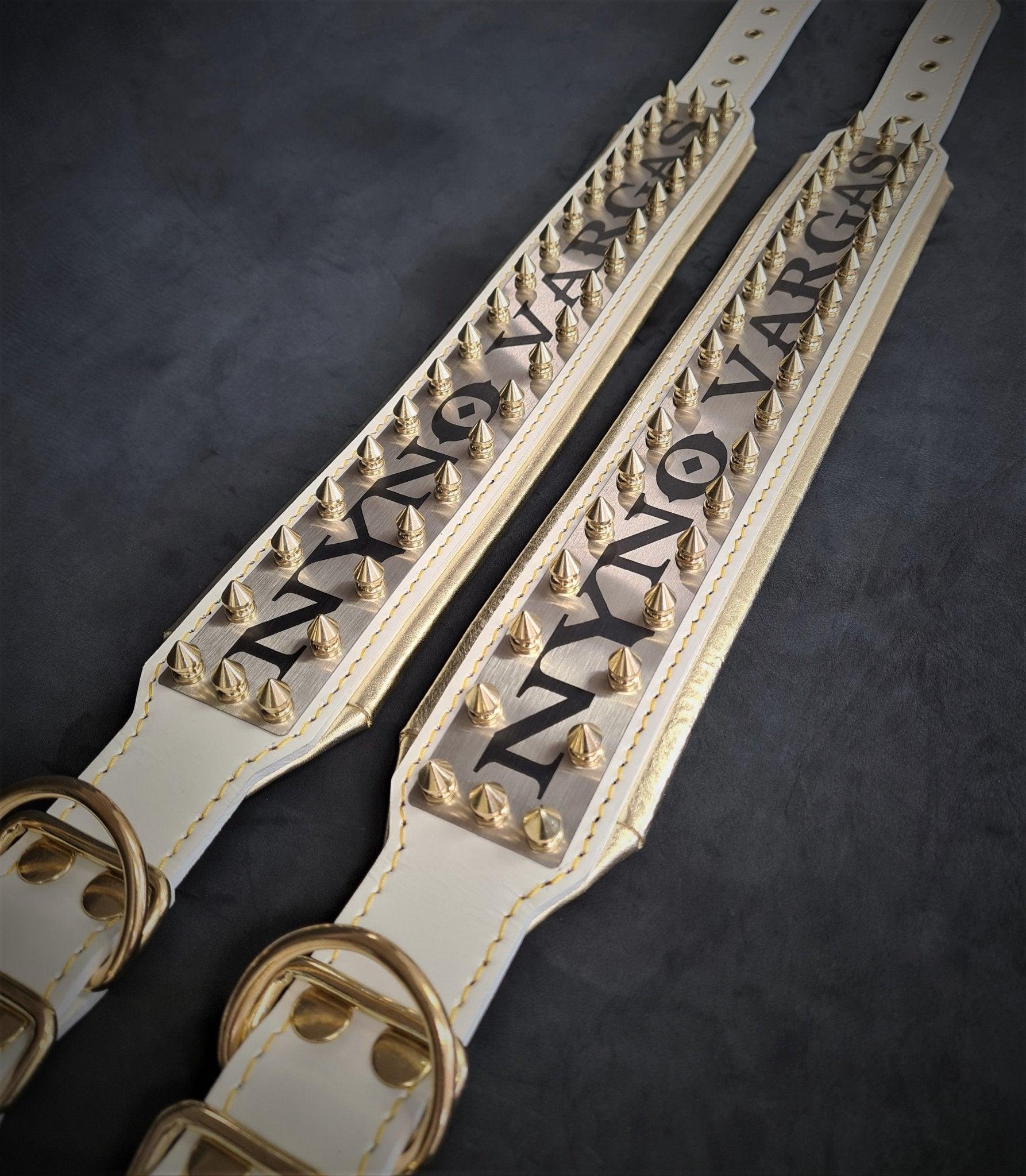 Bestia Obroża "Metal" Biała i Złota - personalizowana! — photo 3
