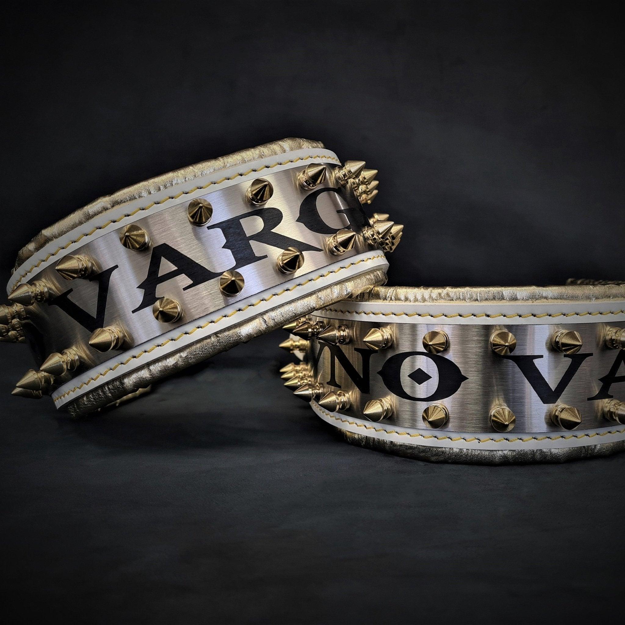 Bestia Obroża "Metal" Biała i Złota - personalizowana! — photo 2